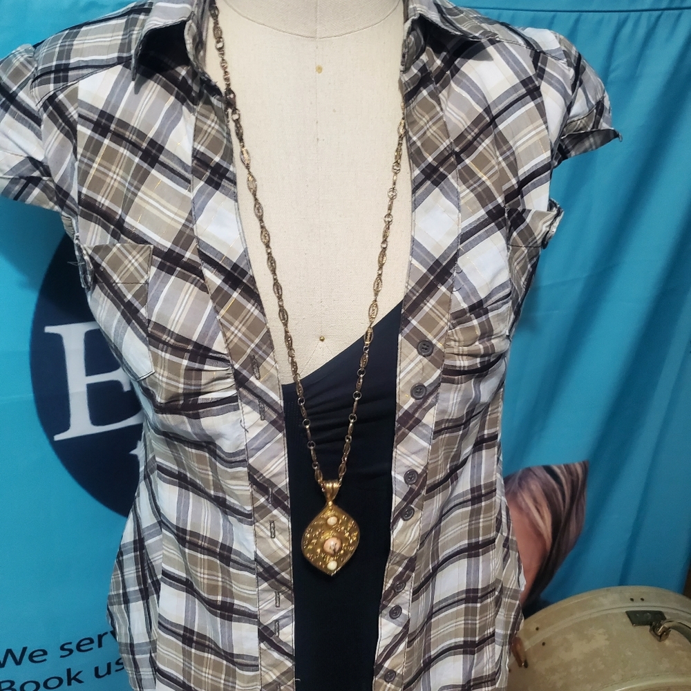 Brown Button-Down Blouse - image 2